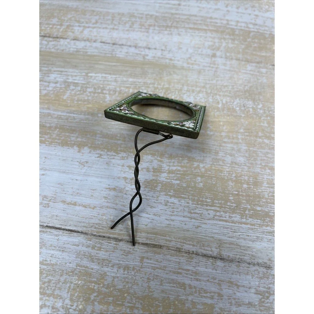 Vintage Micro Mosaic Miniature Picture Frame On Brass Italian Craftsman